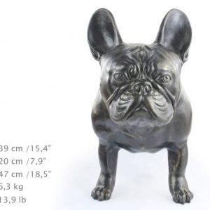 Escultura de Bulldog Francés a tamaño natural