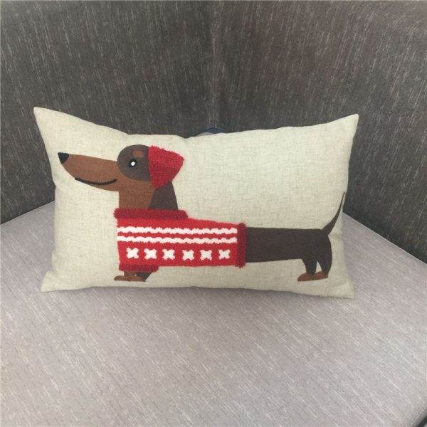 Pillow Embroidered Cushion With Core American Dog - Imagen 8
