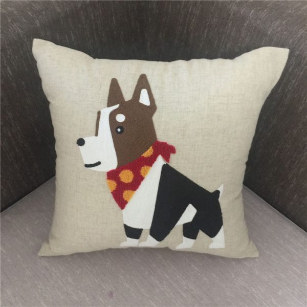 Pillow Embroidered Cushion With Core American Dog - Imagen 7