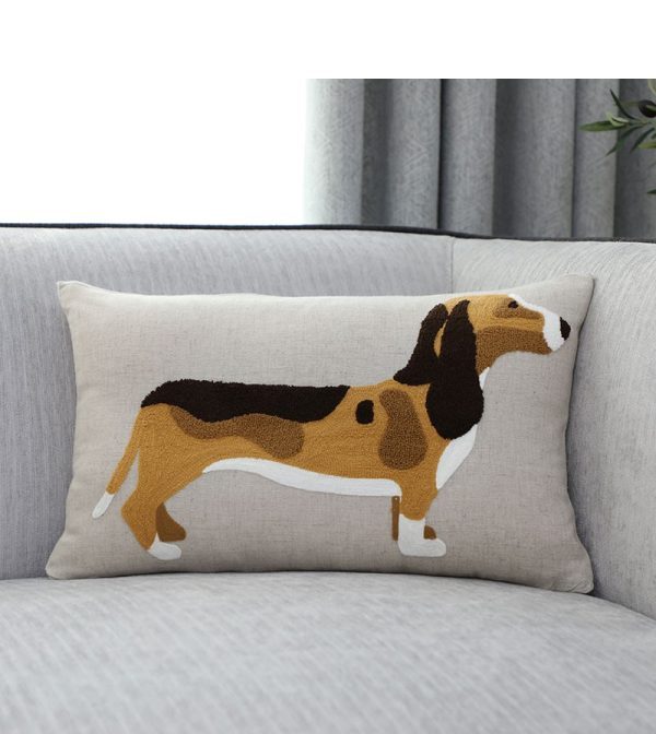 Pillow Embroidered Cushion With Core American Dog - Imagen 9